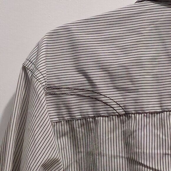 Drill Clothing Co. Women's Striped Shirt L/S Medium Cotton White & Black - Picture 9 of 12